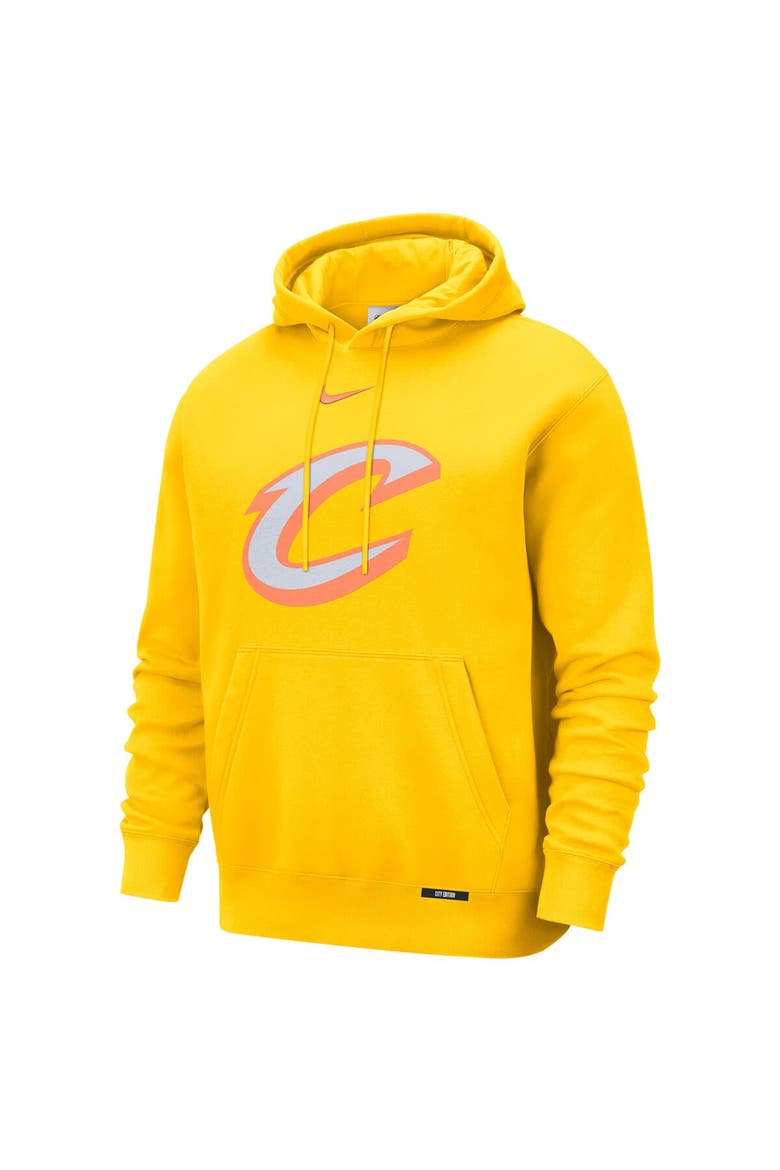 Men's Nike  Yellow Cleveland Cavaliers 2025/26 City Edition Essential Logo Remix Hoodie, Alternate, color, Yellow