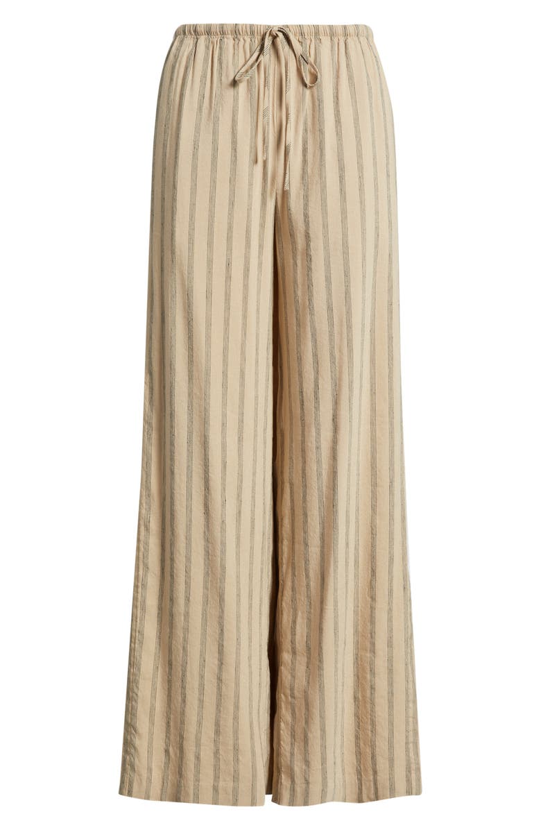 Nordstrom Linen Blend Wide Leg Pants, Main, color, Tan- Black Sonjay Stripe