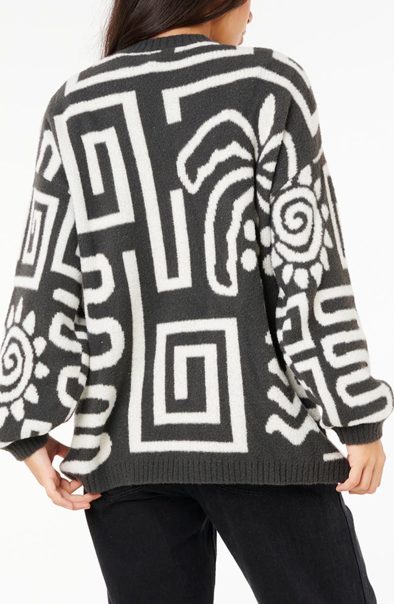 Rip Curl Sunset Luau Crewneck Sweater, Alternate, color, Black/ Off White