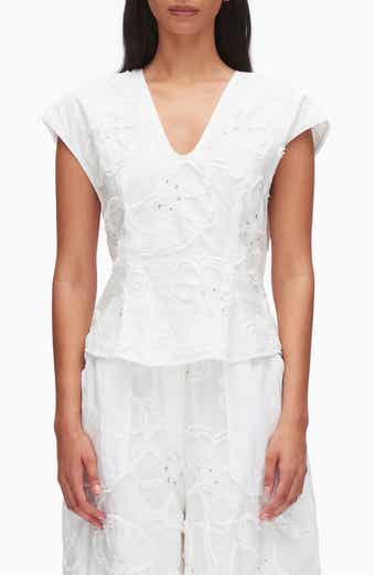 3D Floral Embroidered Top