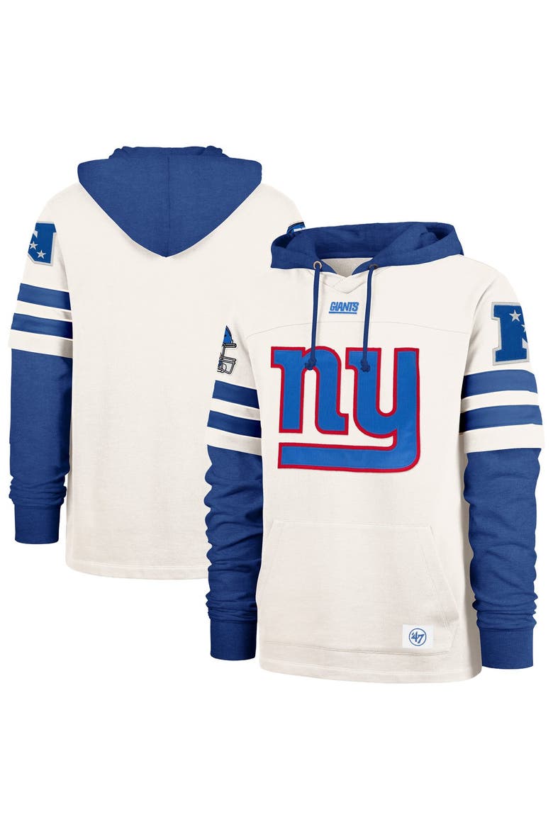 Men's '47  Cream New York Giants Split Zone Cornerback Duo Lacer Hoodie, Main, color, Cream