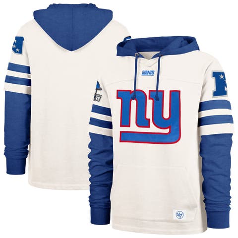 Men's '47  Cream New York Giants Split Zone Cornerback Duo Lacer Hoodie