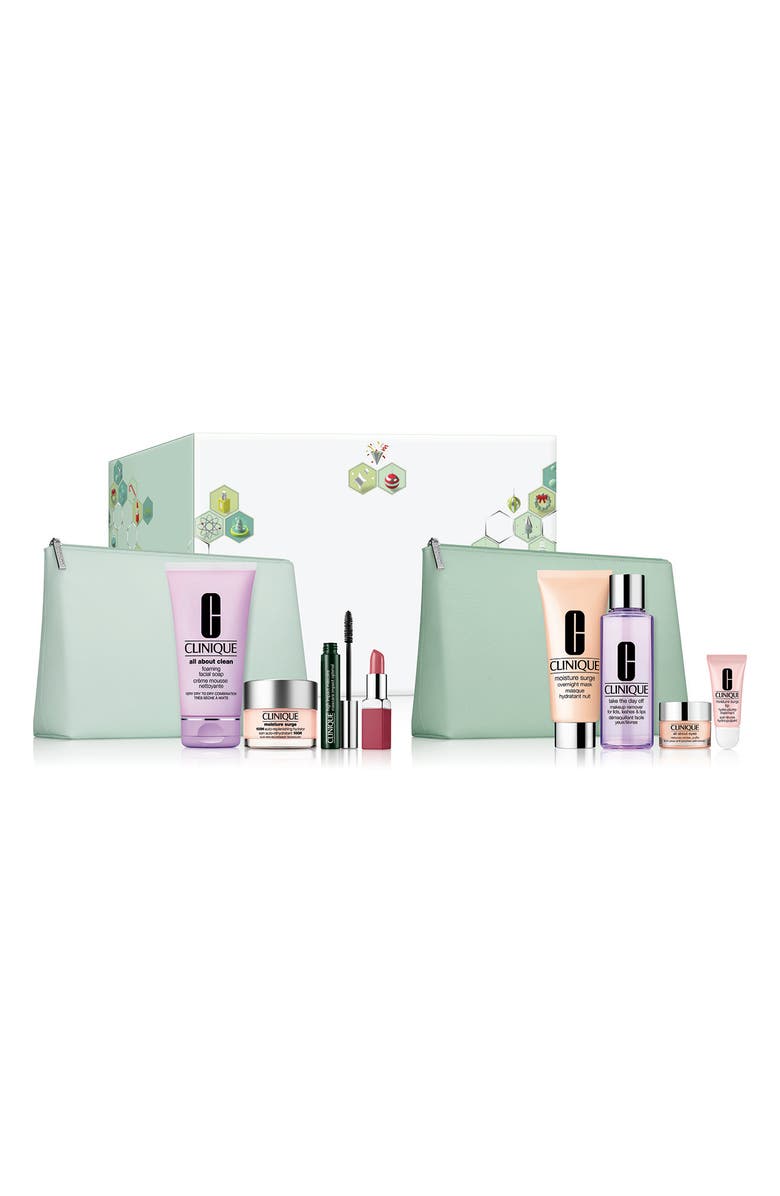 Clinique Day to Night Skincare Set USD $259 Value, Main, color,