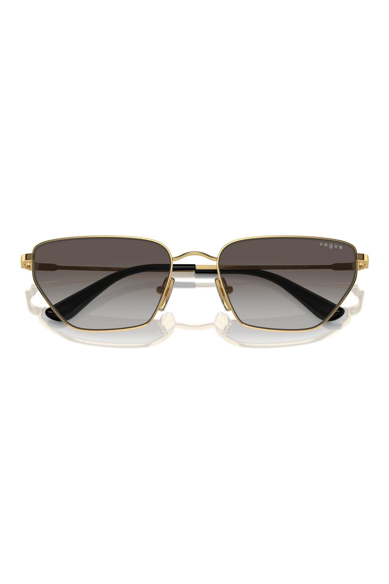 56mm Gradient Irregular Sunglasses, Alternate, color, GOLD