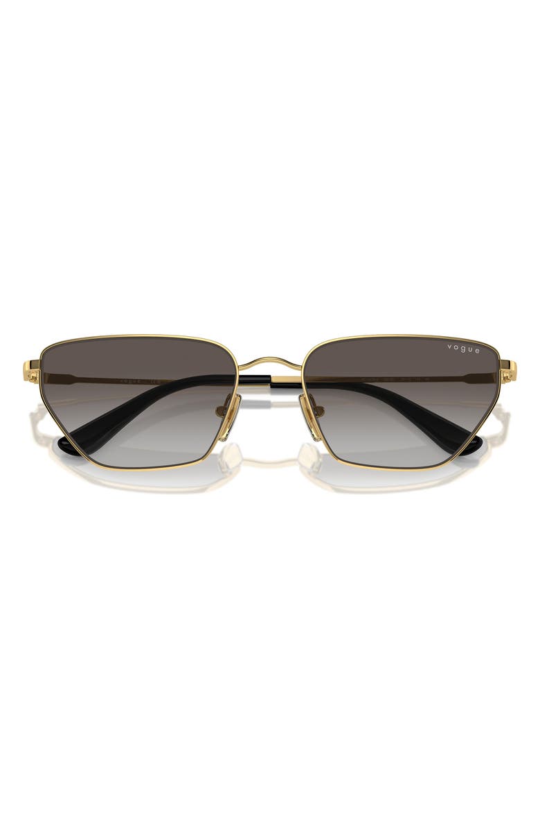 VOGUE 56mm Gradient Irregular Sunglasses, Alternate, color, Gold
