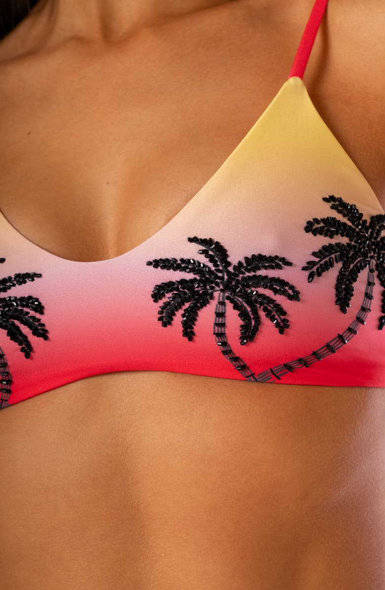 Maaji Cherry Palm Liberties Reversible Bikini Top, Alternate, color, Red Overflow