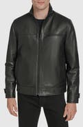Andrew Marc Stand Collar Leather Jacket