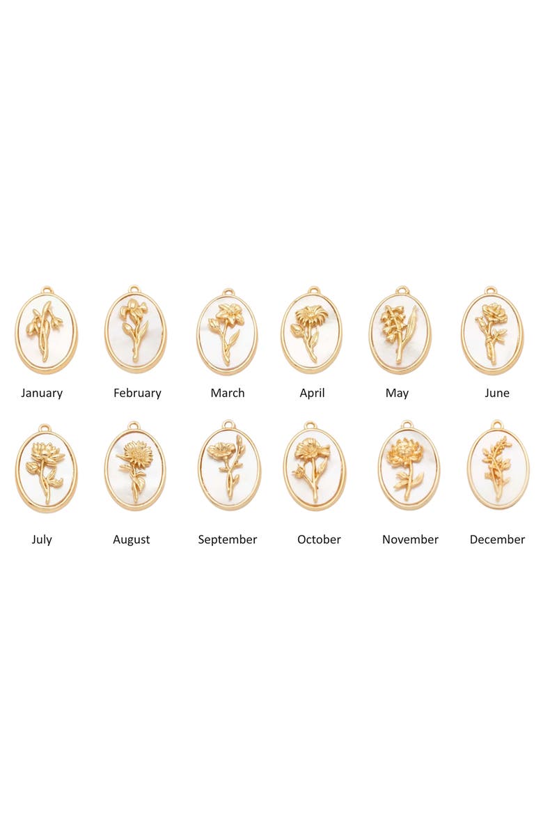 Set & Stones Katrina Birth Flower Pendant Necklace, Alternate, color, Gold / April - Daisy