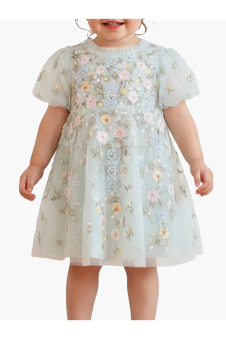 Kids' Garden Rose Dress, Main, color, Sea Mist/Pastel Blue