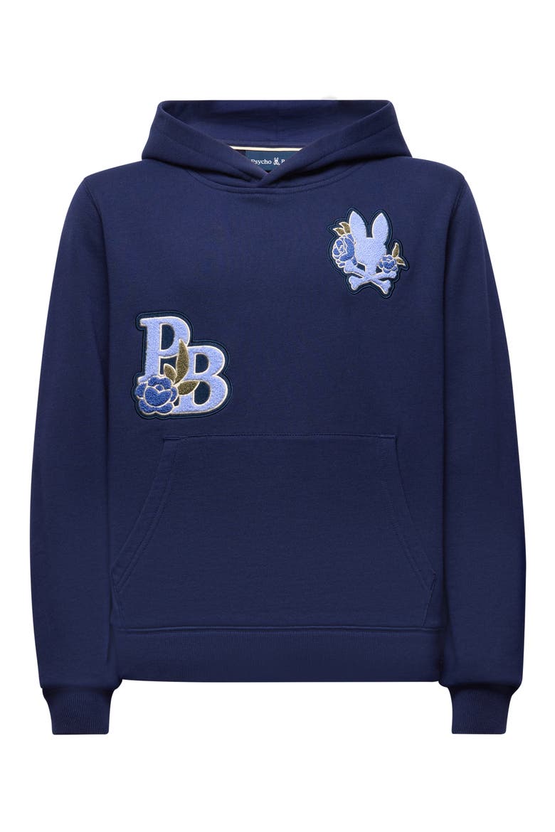 Kids' Auguste Floral Patch Hoodie, Main, color, EVENING BLUE