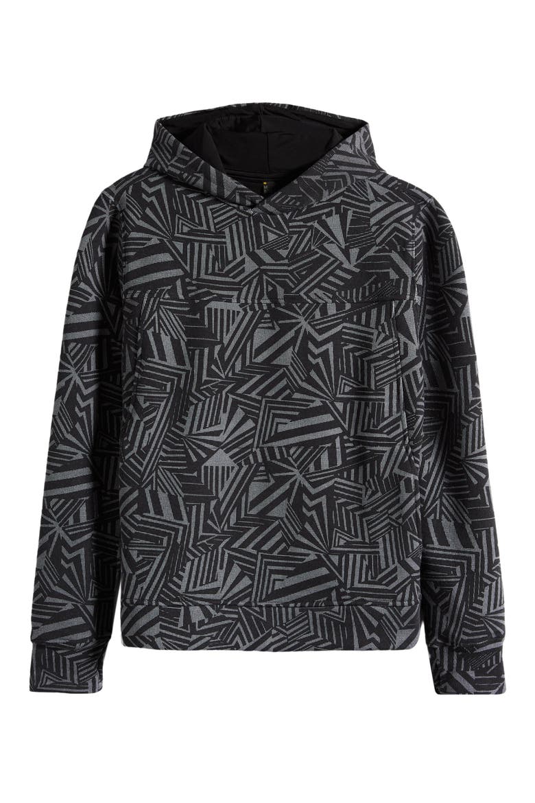 Kids' Strike Fleece Pullover Hoodie, Main, color, BLACK DAZZLE PRINT