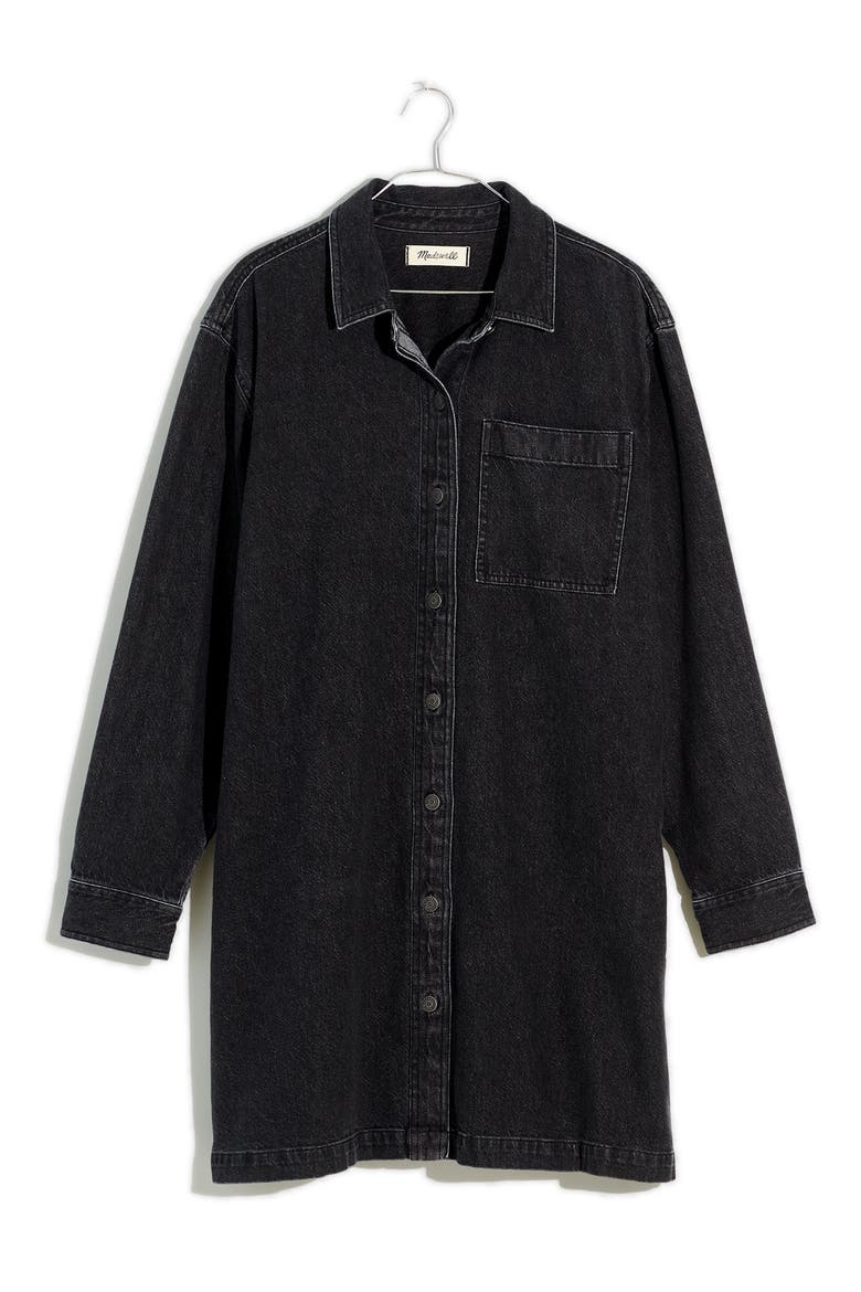 Long Sleeve Oversize Denim Shirtdress, Alternate, color, LUNAR WASH