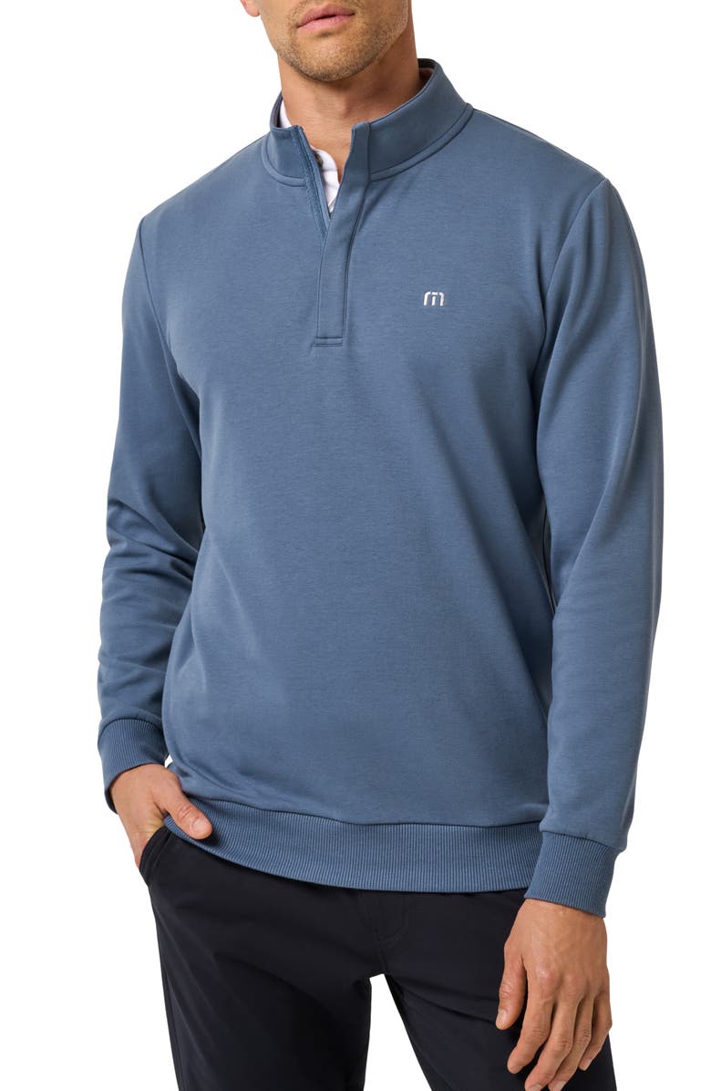 TravisMathew Cloud 2.0 Quarter Zip Pullover, Main, color, Bering Sea
