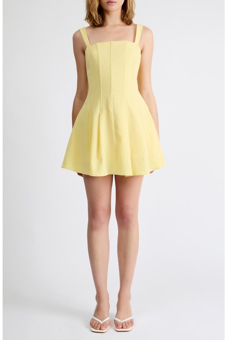 Zoe Textured Seam Minidress, Main, color, YELLOW