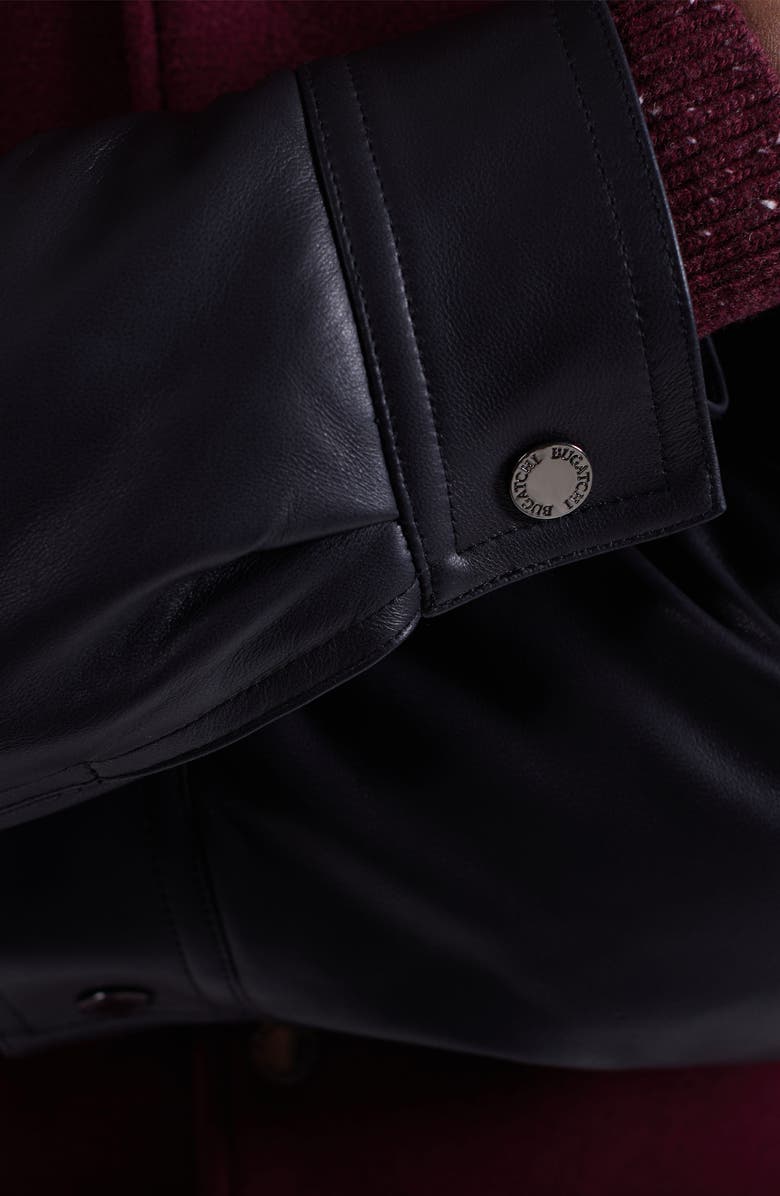 Bugatchi Leather Sleeve Tweed Jacket, Alternate, color, Burgundy