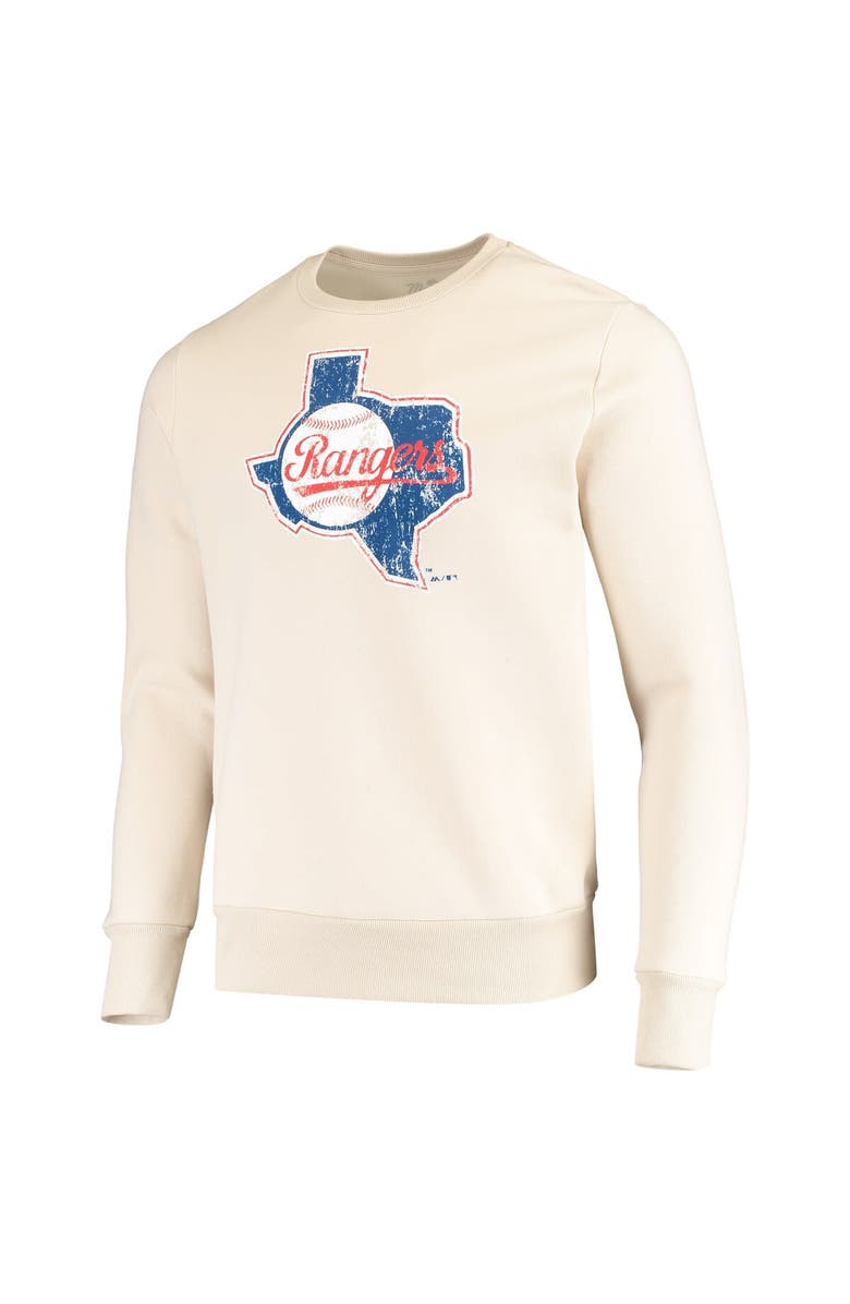 Majestic Threads Men's Majestic Threads Oatmeal Texas Rangers Fleece Pullover Sweatshirt, Alternate, color, Oatmeal