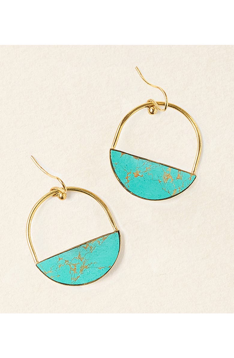 Matr Boomie Sandhya Reconstituted Stone Hoop Drop Earrings, Main, color, Turquoise