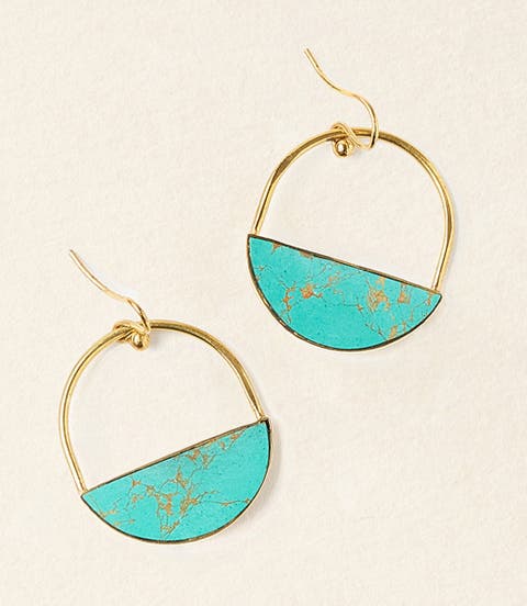 Sandhya Reconstituted Stone Hoop Drop Earrings