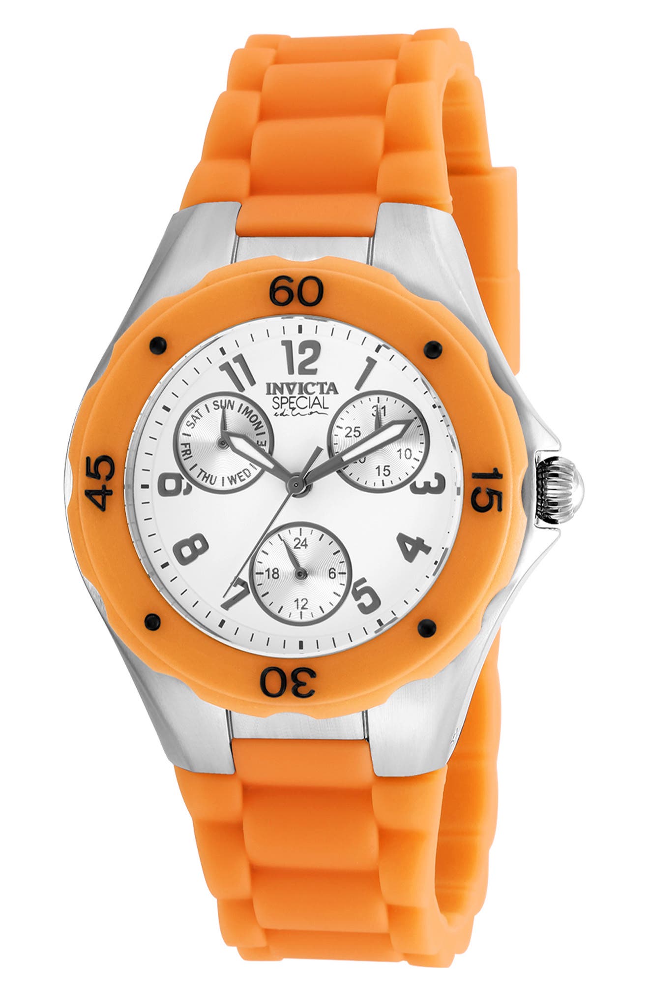 Angel Lady Silicone Strap Watch, 38mm