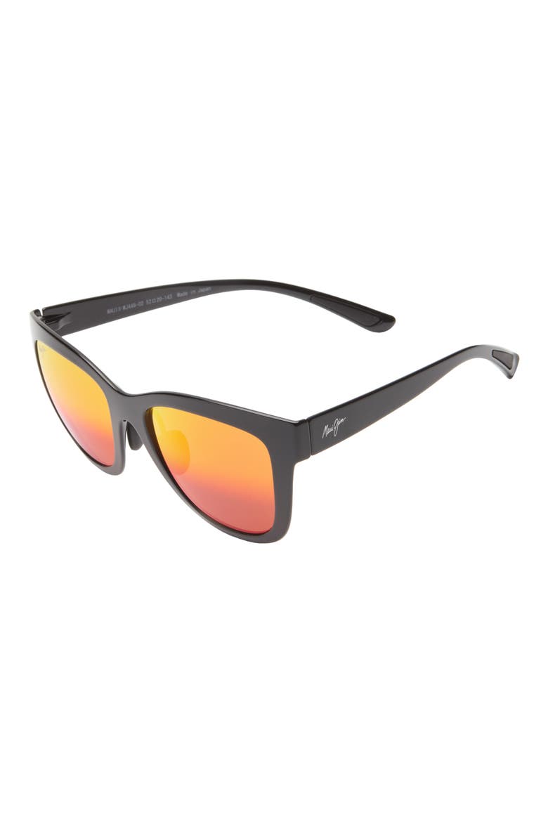 52mm Cat Eye Sunglasses, Alternate, color, BLACK BLACK LAVA