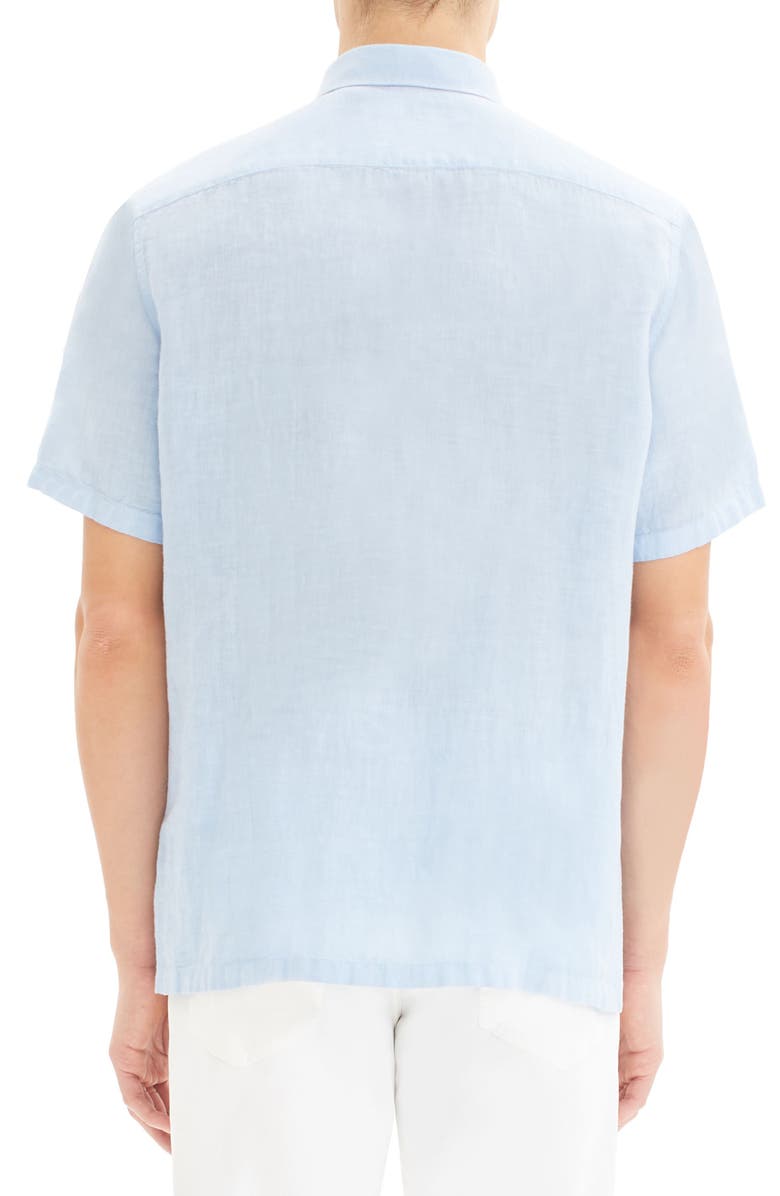 Theory Irving Slim Fit Short Sleeve Button-Up Linen Sport Shirt, Alternate, color, 
