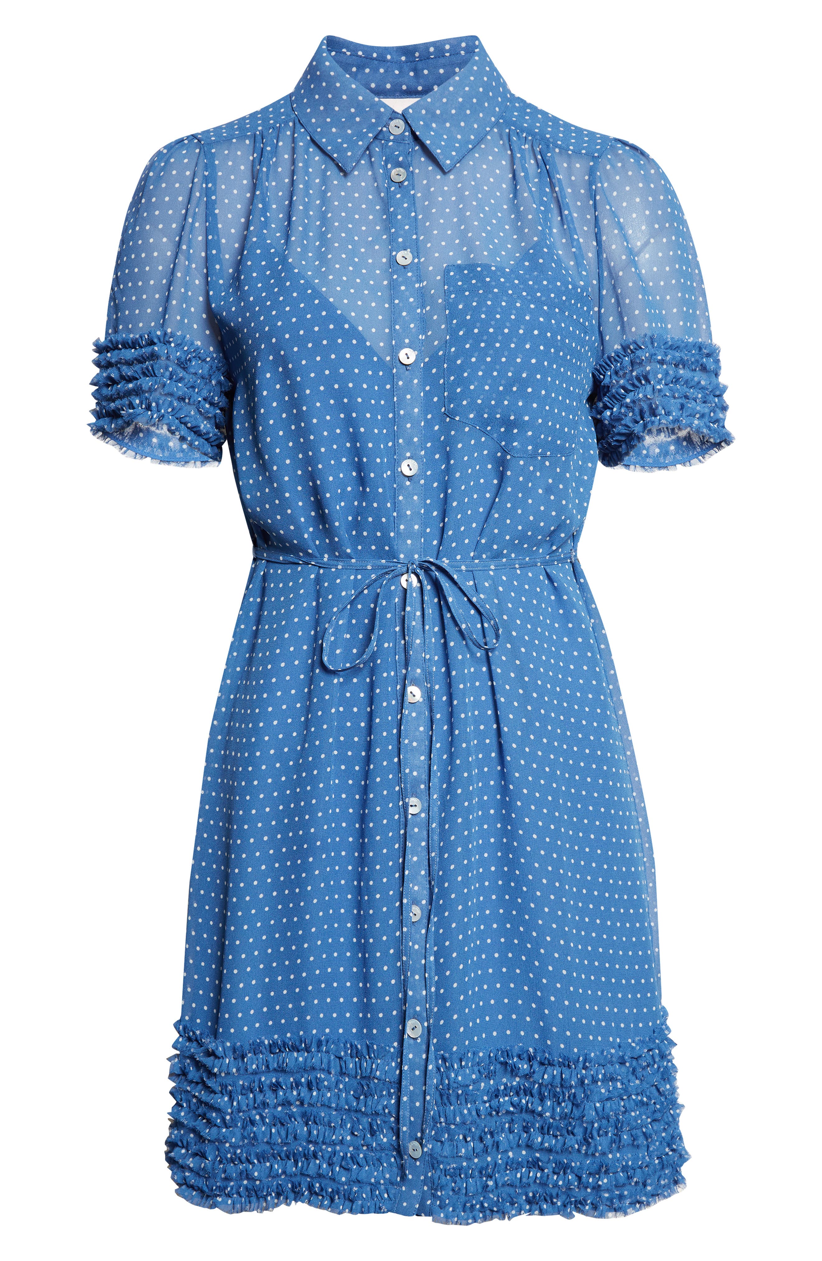 blue polka dot shirt dress Cinq à Sept Pin Galea - Twilight Bay/ivory Men's Tencel Western Shirt MayDressSale Italian Size:42 IT Easy to love