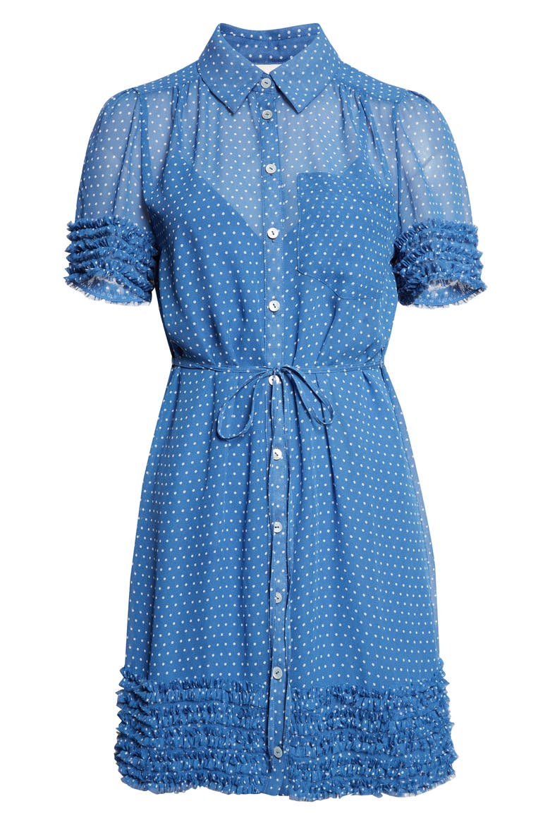 Galea Pin Dot Minidress, Alternate, color, TWILIGHT BAY/ IVORY