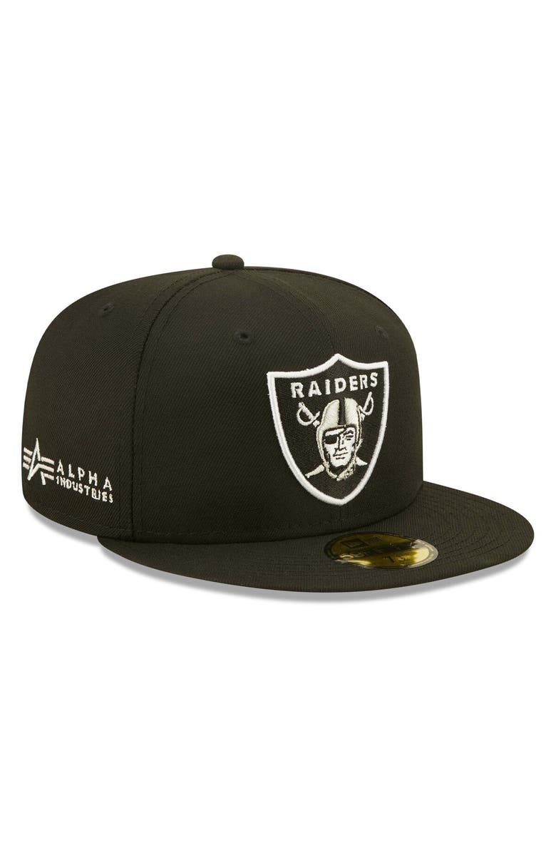 New Era x Alpha Industries Men's New Era x Alpha Industries Black Las Vegas Raiders Alpha 59FIFTY Fitted Hat, Main, color, 