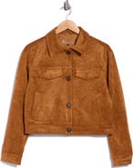 BLANKNYC Whipstitch Faux Suede Bomber Jacket