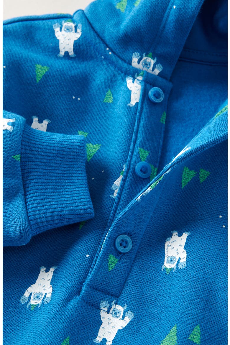 Cozy Hooded Romper, Alternate, color, BLUE EMPIRE COZY YETI