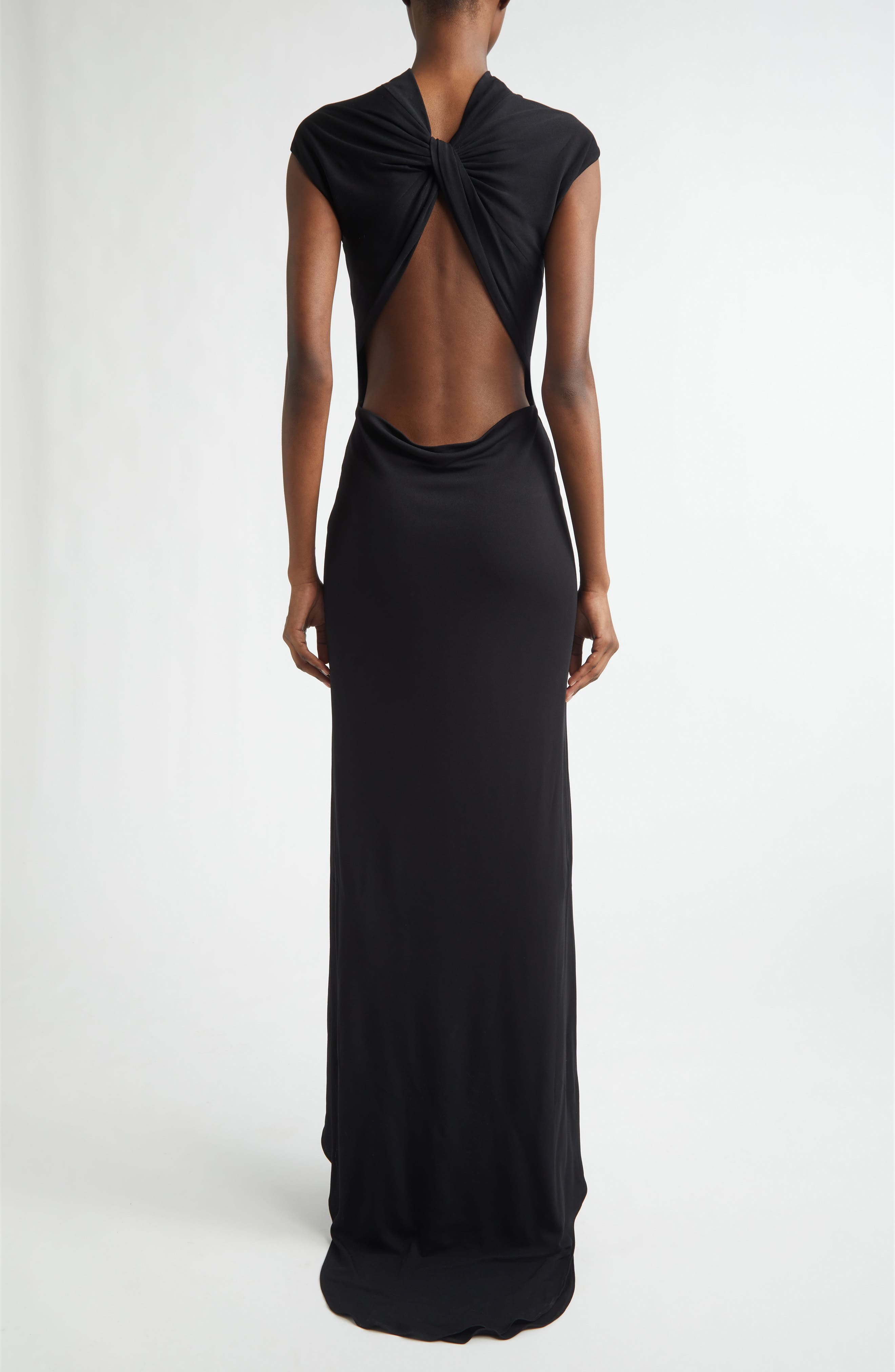 Mock Neck Sleeveless Jersey Gown - image 2