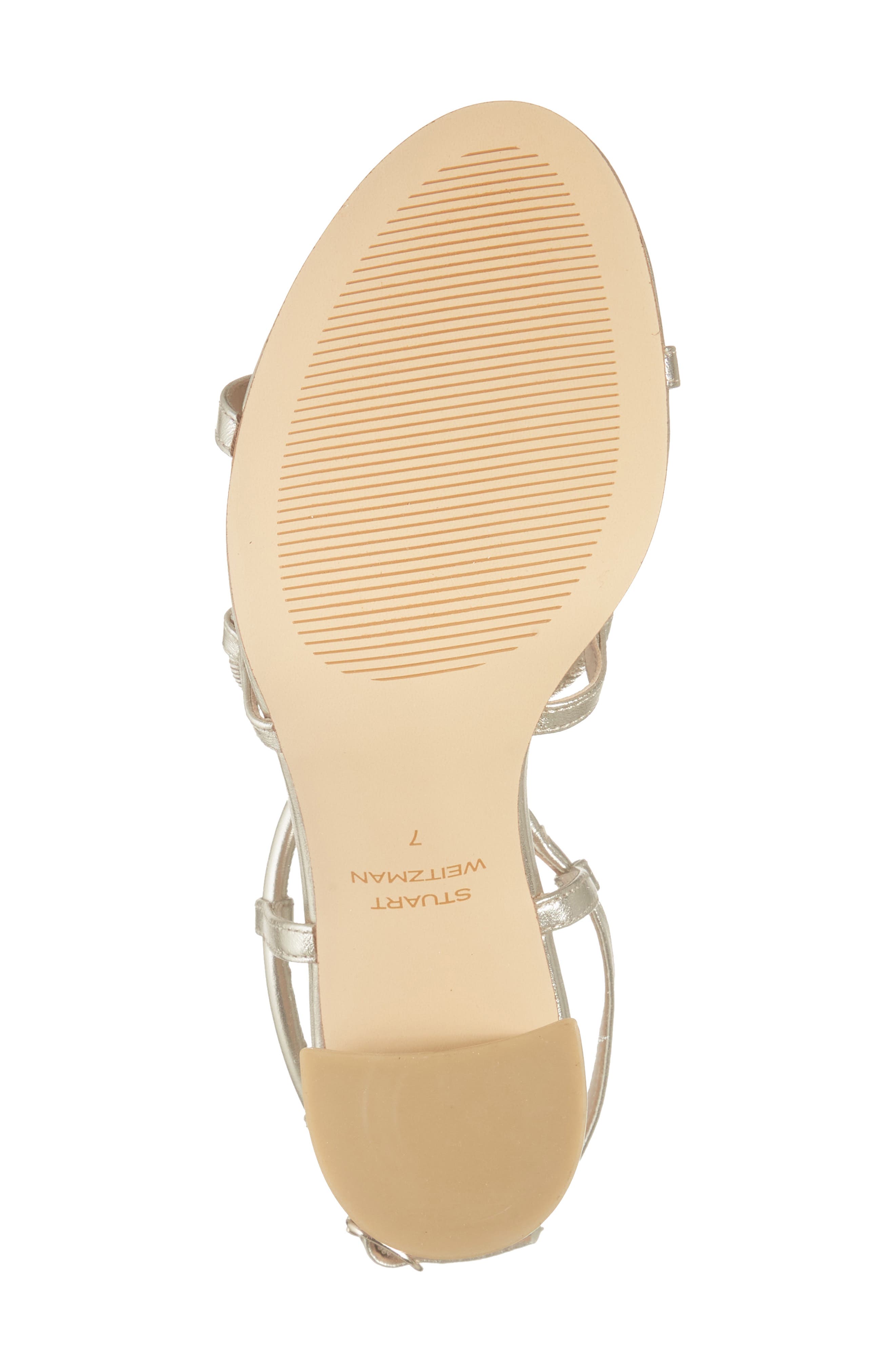 Stuart Weitzman Nilla 75 Block Sandal, Alternate, color, Platino
