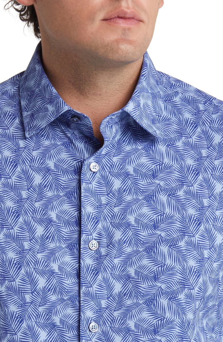 Bugatchi James OoohCotton<sup>®</sup> Leaf Print Button-Up Shirt, Alternate, color, 