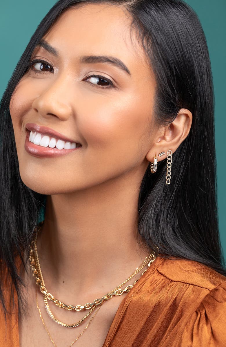 Bony Levy Varda Emerald Diamond Hoop Earrings, Alternate, color, 18Ky