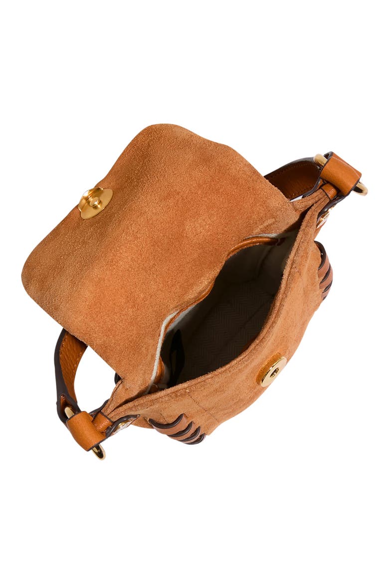 Zen Suede Phone Crossbody Bag, Alternate, color, RUSTIC CARAMEL SUEDE