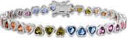 Queen Jewels Multicolor Heart Tennis Bracelet