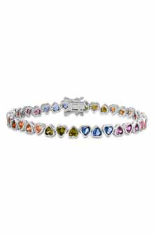 Queen Jewels Multicolor Heart Tennis Bracelet