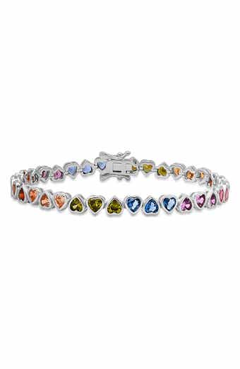 Queen Jewels Multicolor Heart Tennis Bracelet