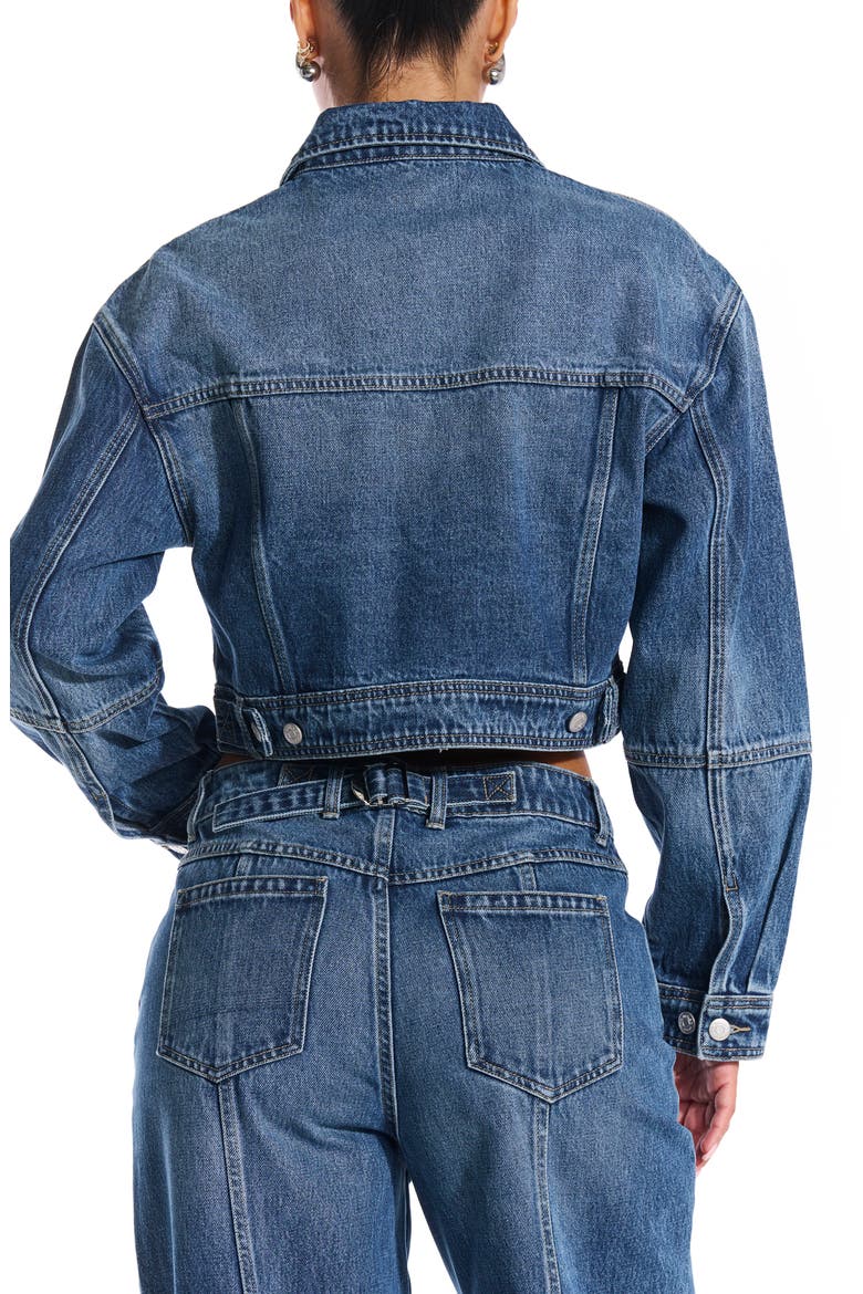 Crop Denim Jacket, Alternate, color, INDIGO WASH