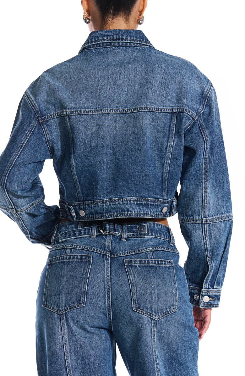 Naked Wardrobe Crop Denim Jacket, Alternate, color, 