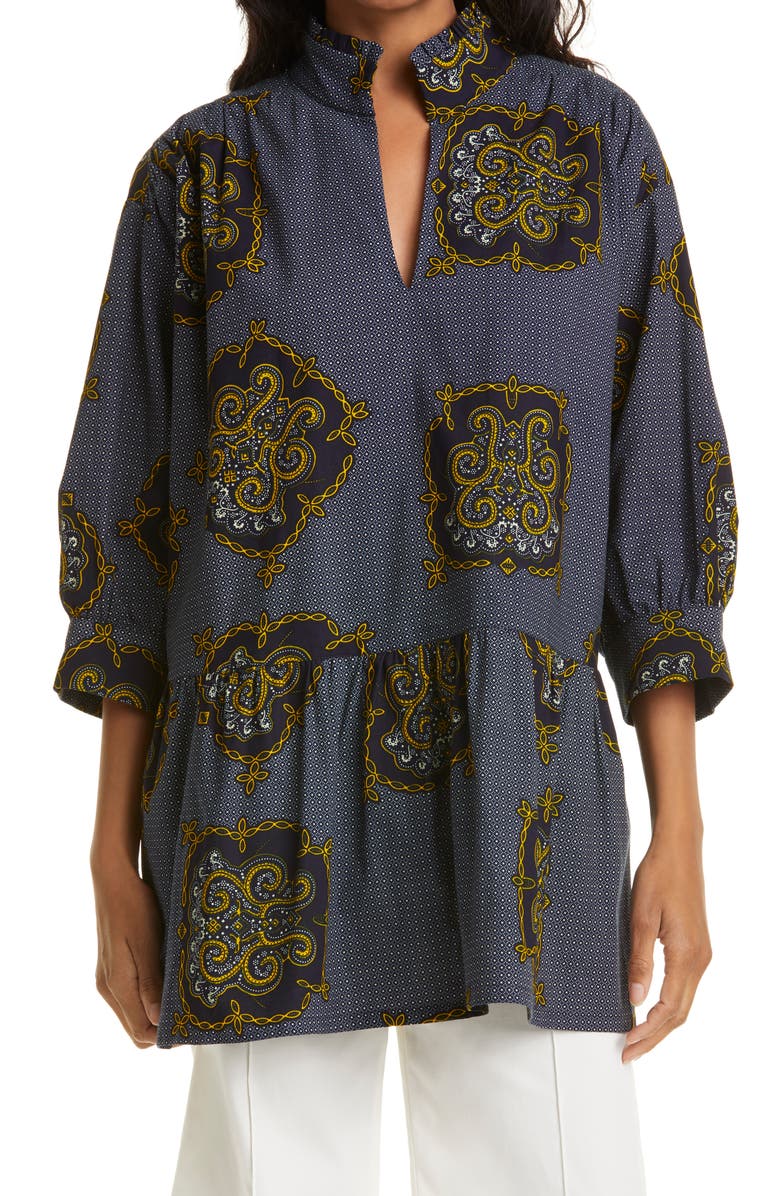 The Oula Company Curator Mix Print Cotton Tunic, Main, color, 