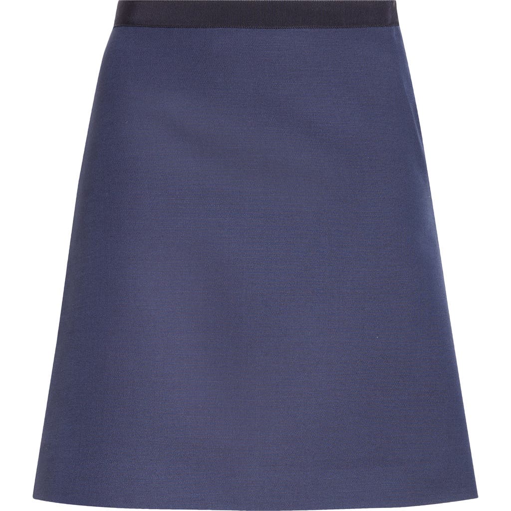 Shop Valentino Garavani Crepe Couture A-line Skirt In Indigo