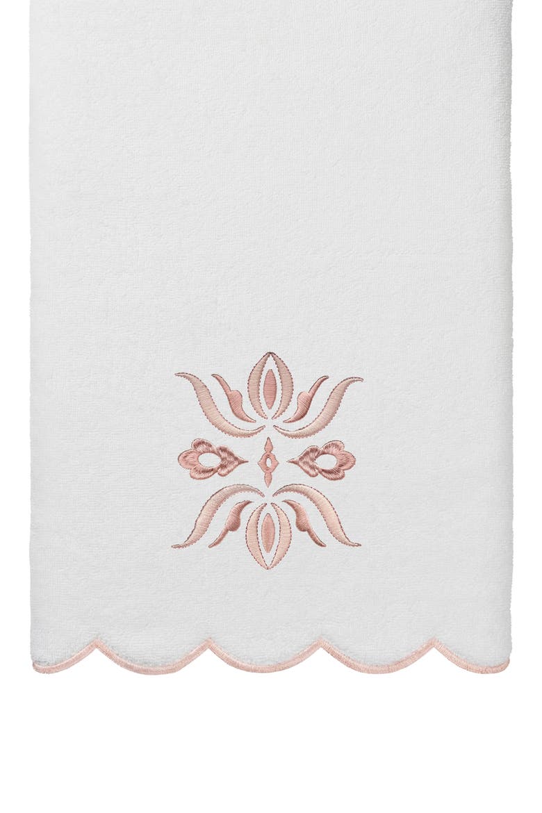 Flower Crest Scallop 3-Piece Towel Set, Alternate, color, WHITE/ PINK