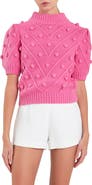 English Factory Pompom Puff Sleeve Sweater