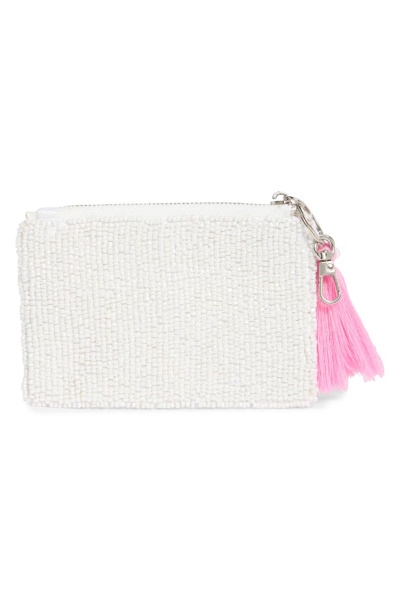 Ice Cream Truck Beaded Zip Pouch, Alternate, color, WHITE MULTI