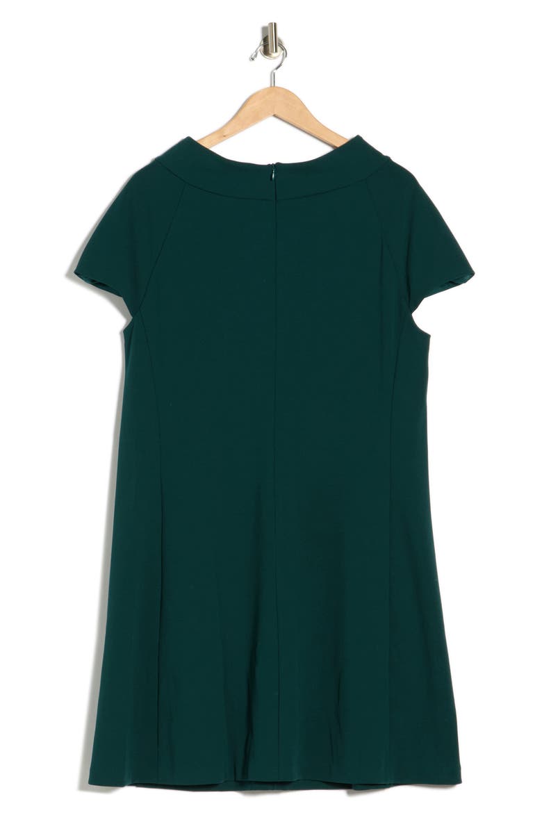 Mock Neck Cap Sleeve A-Line Dress, Alternate, color, HUNTER