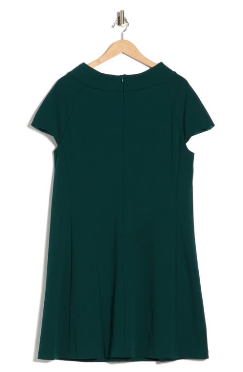 Eliza J Mock Neck Cap Sleeve A-line Dress In Green
