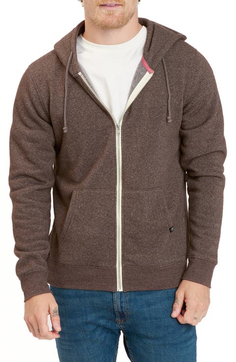 Trim Fit Heathered Fleece Zip Hoodie