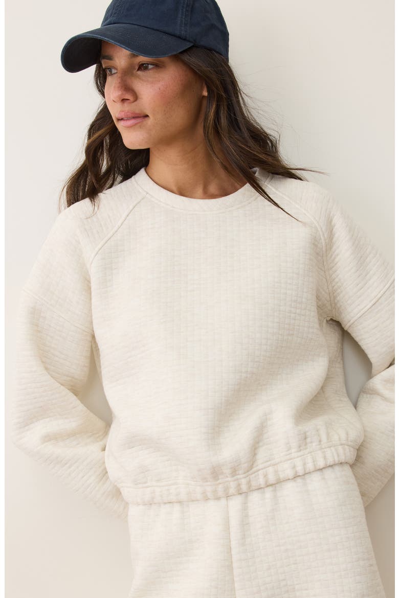 Corbet Quilted Crewneck Sweatshirt, Alternate, color, OATMEAL HEATHER