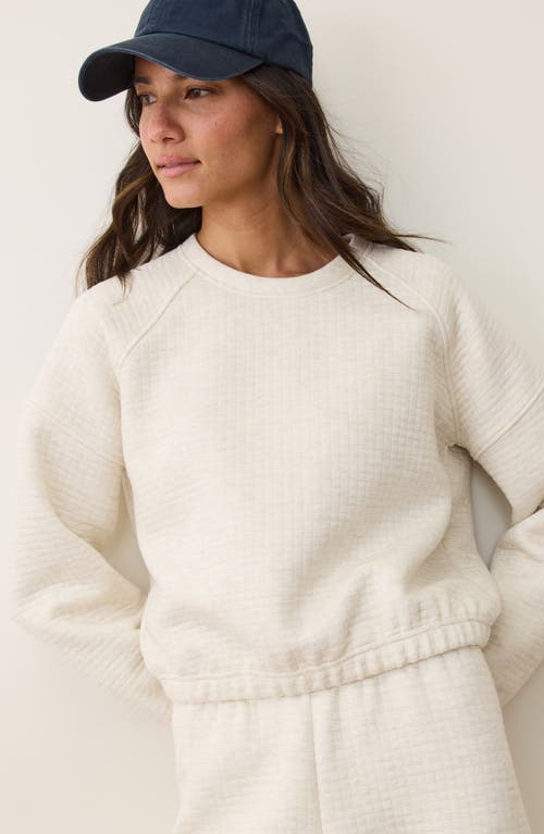 Marine Layer Corbet Quilted Crewneck Sweatshirt In Neutral
